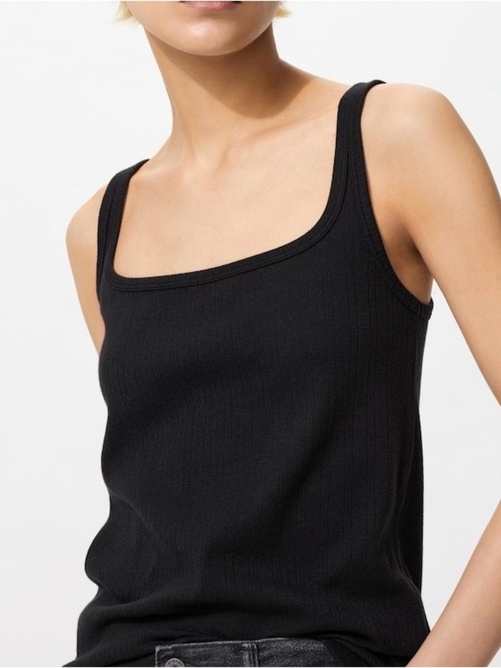 Uniqlo Cotton Pointelle Tank Top SizeM